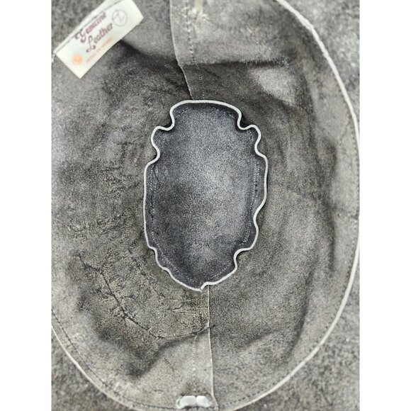 Genuine Leather Black Braided Band Western Roper Outback Cowboy Hat Size 52cm - Picture 9 of 10